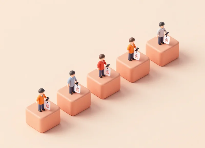 Isometric 3D model showing a modular workflow of a security tag removal process.