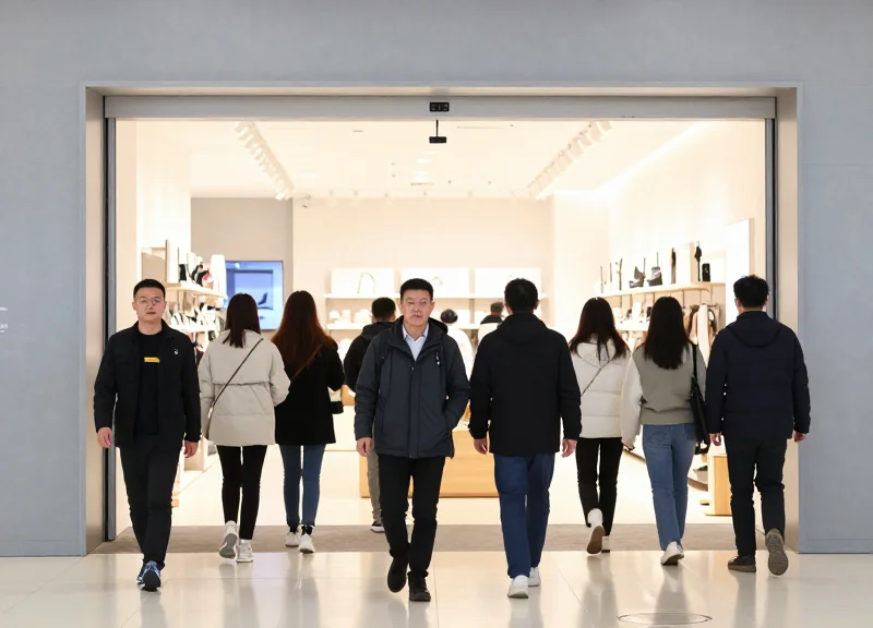 Smooth flow of customers passing through wide-aisle security gates in a high-traffic retail environment
