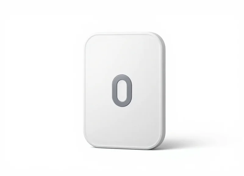 A sleek, modern EAS security tag designed for high-end retail garments on a pure white background.