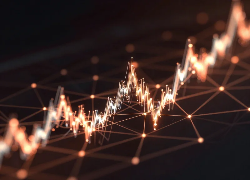 Abstract data visualization representing global inventory tracking and omnichannel retail flow.