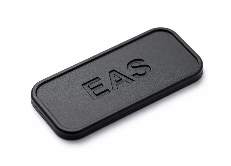 A professional matte black anti-magnetic EAS security tag displayed on a white background.