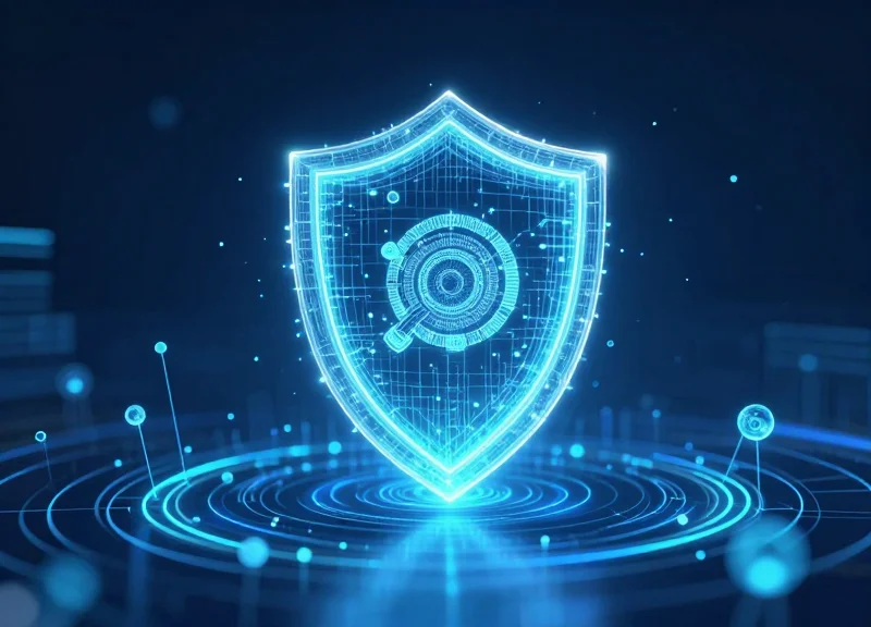Conceptual image of a digital shield representing protection against retail crime.