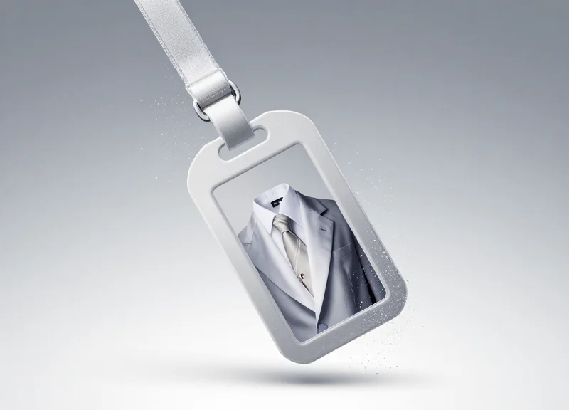 Metaphorical illustration of a bulky plastic tag dissolving into light to reveal a clean luxury store
