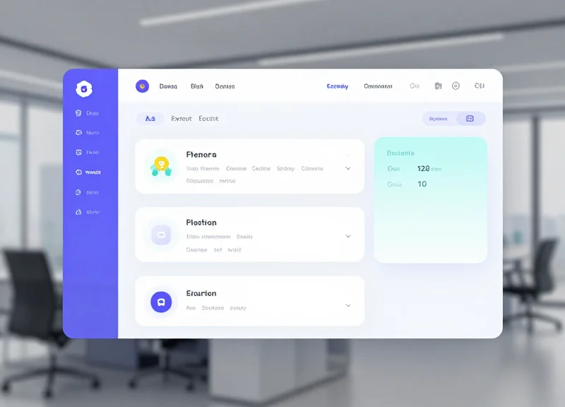 A modern glassmorphism UI concept for a security dashboard featuring floating cards and pastel gradients without readable text.
