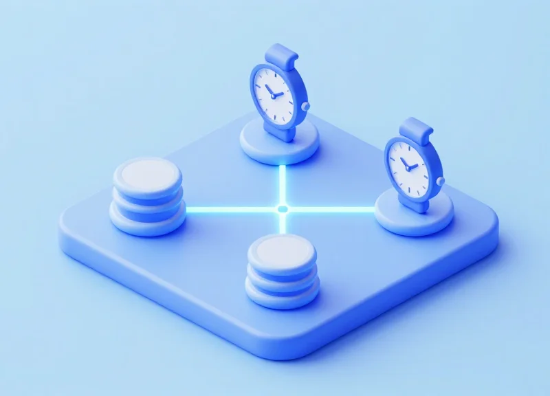 Isometric 3D illustration of a digital inventory and EAS tracking system.