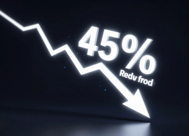 Abstract visualization of a downward trend representing fraud reduction