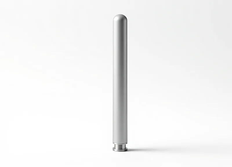 An ultra-thin EAS security antenna with a sleek metallic finish against a pure white background.