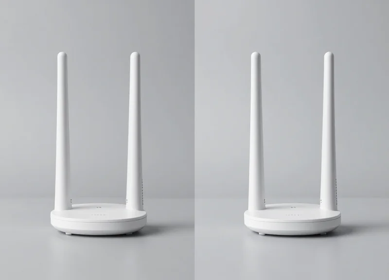 Two different slim retail security antennas shown side-by-side to illustrate AM and RF design differences.