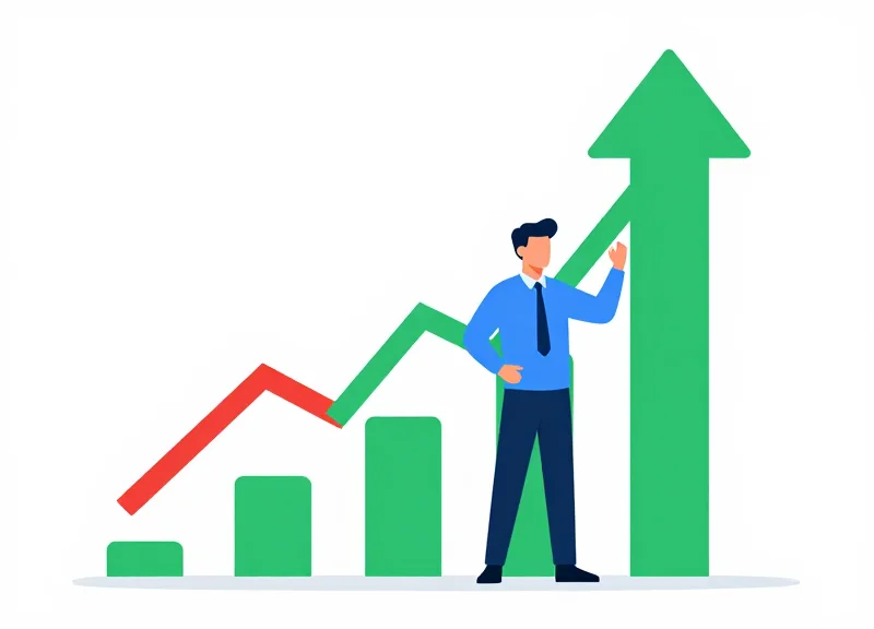 Flat vector illustration showing a business owner managing store profit while losses decrease.