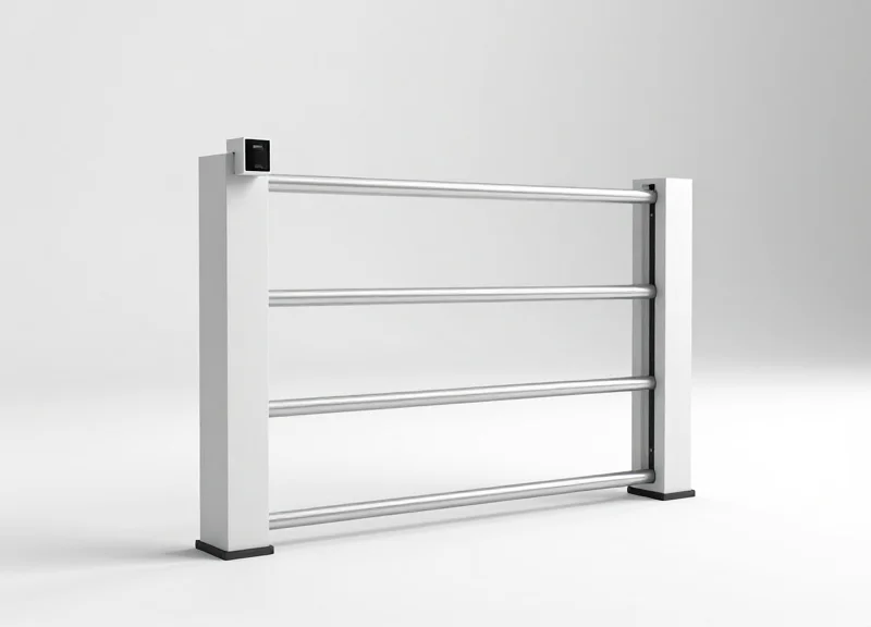 A high-performance retail security gate with a modern aesthetic on a clean background.
