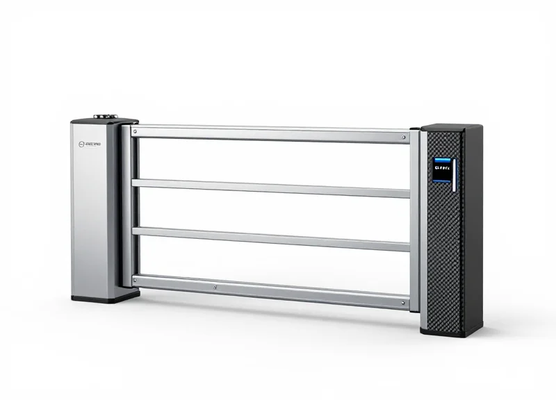 Professional sleek hybrid EAS-RFID security gate hardware on a white background