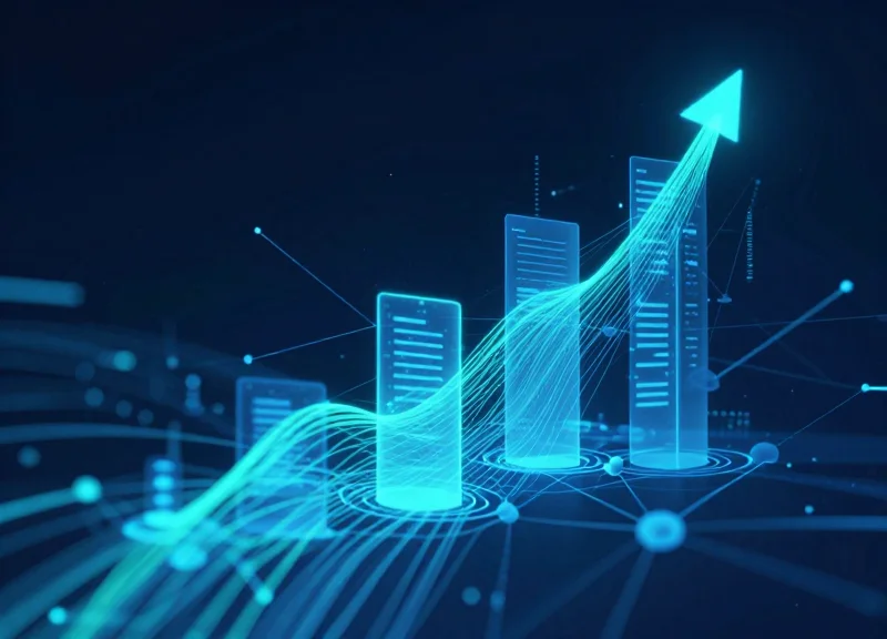 Abstract visualization of RFID data streams flowing from retail products