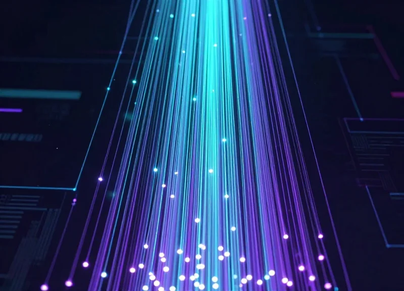 Abstract digital data visualization representing future technology growth