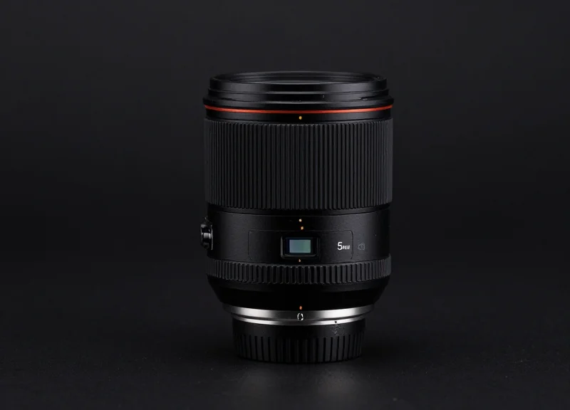 Camera lens with a perfectly integrated and discreet security sensor
