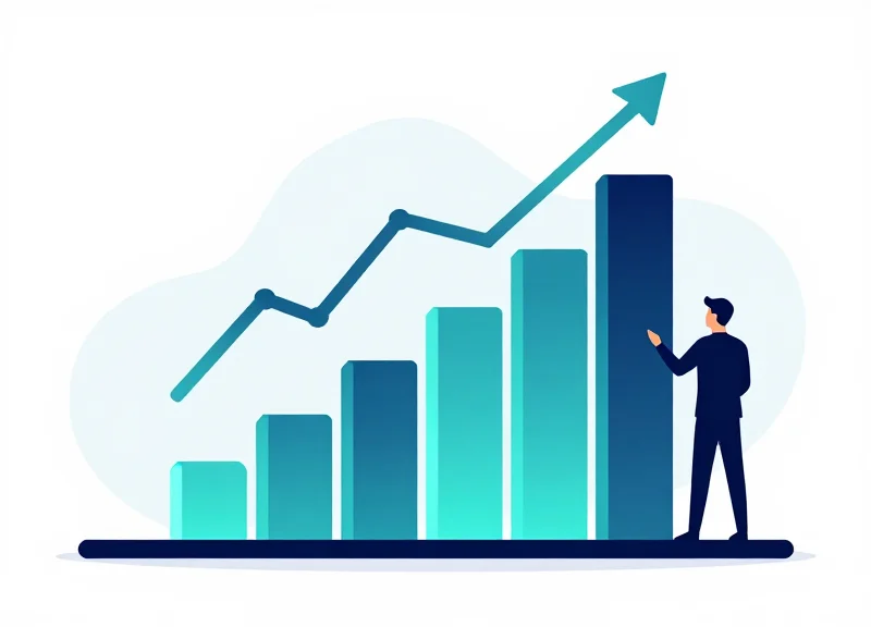 Flat vector illustration representing business efficiency and ROI growth