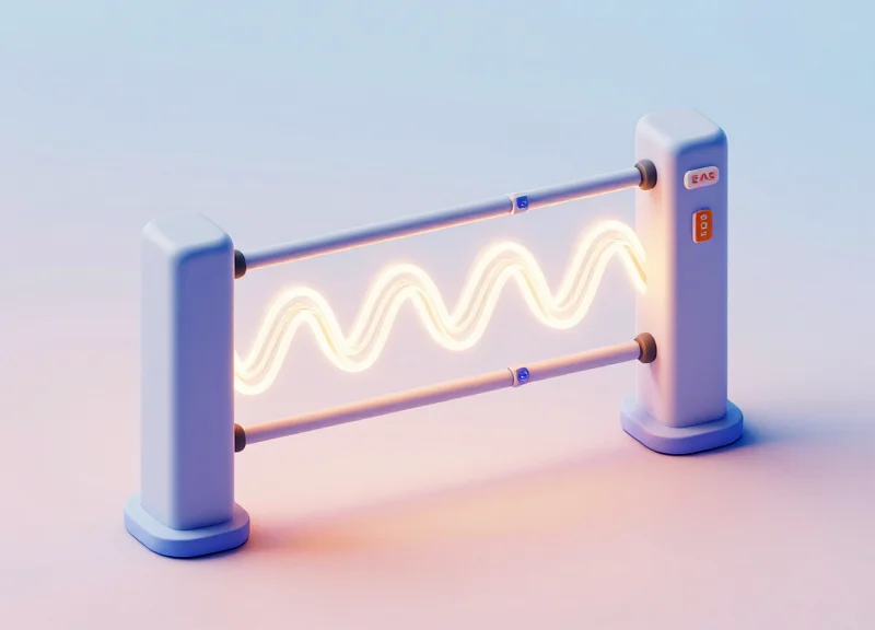 Isometric 3D model of a hybrid security pedestal gate using EAS and RFID technology