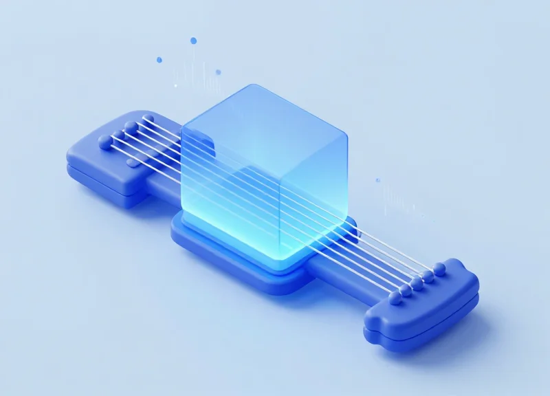 Isometric 3D model of a violin showing invisible EAS electronic shielding layers.