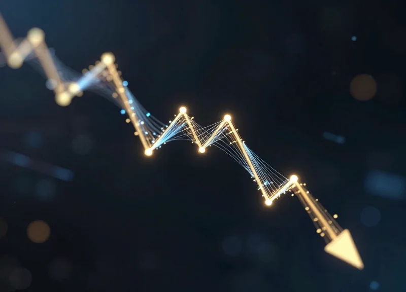 Abstract data visualization showing a drastic reduction in security loss through glowing light trails.