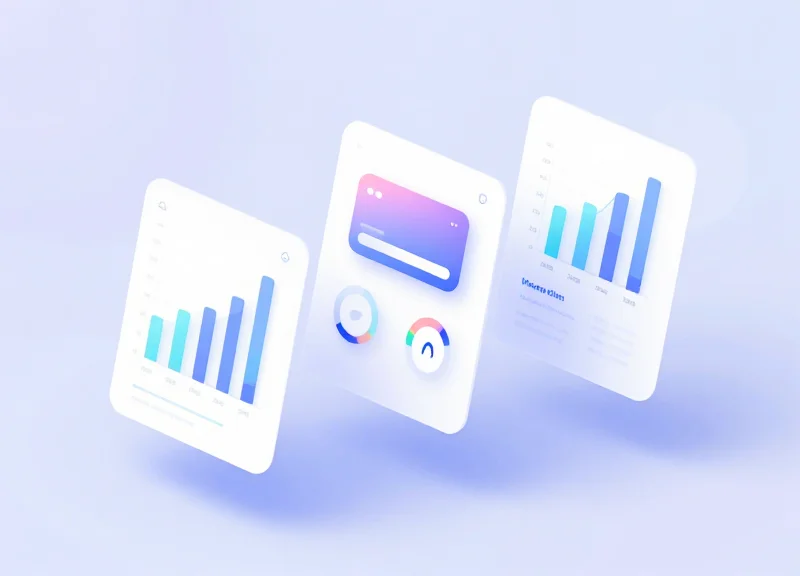 Abstract retail dashboard showing inventory and pricing management without text.