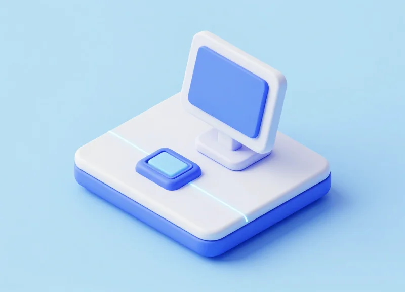 Isometric illustration of a POS system integrated with a security deactivator.