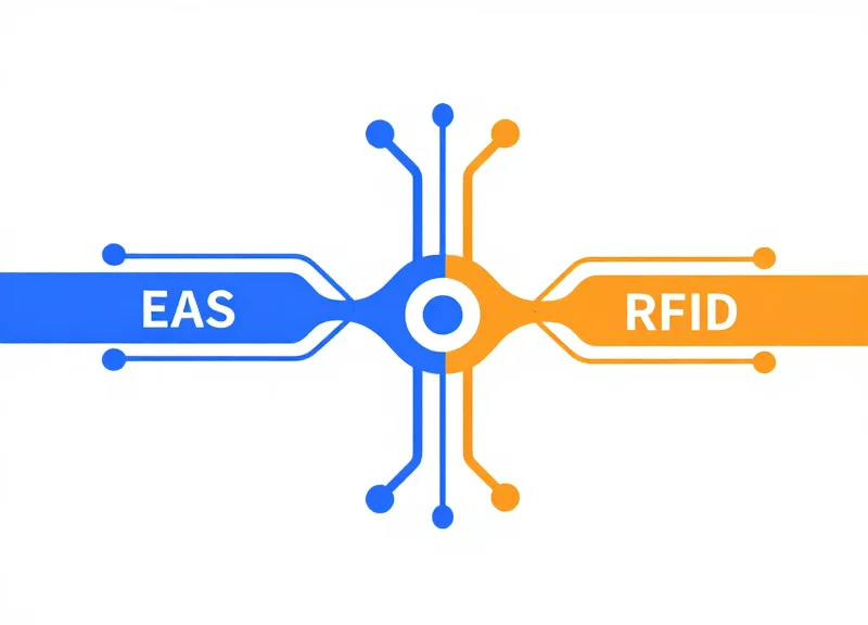 Abstract vector illustration showing two different colored energy flows merging into a single powerful stream, representing a hybrid security approach.