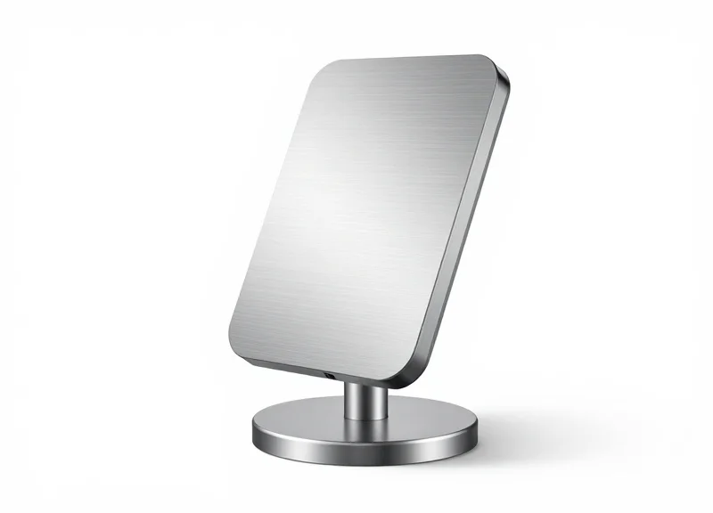 A close-up shot of a designer EAS antenna with a brushed metallic finish and minimalist aesthetics.