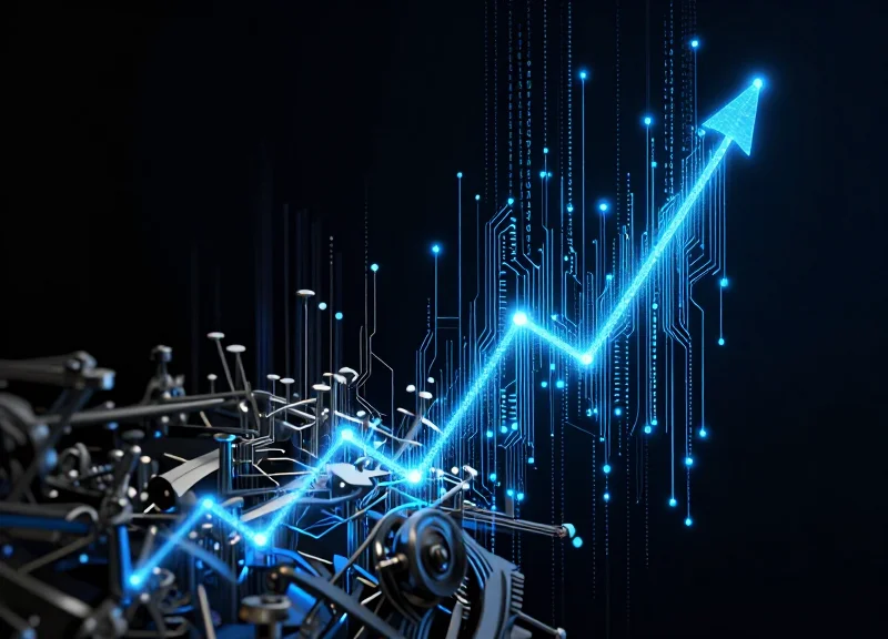 Abstract representation of retail technology evolution and digital transformation trends for 2026.