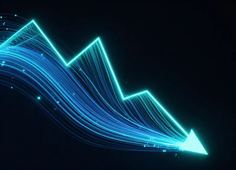 Abstract digital visualization of a downward trend representing theft reduction.