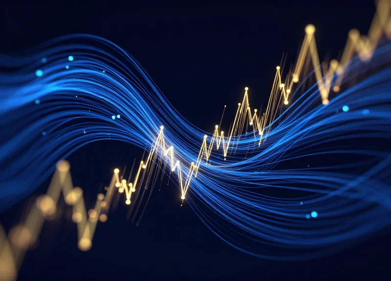 Abstract visualization of glowing data streams representing pharmaceutical loss prevention and financial stability.