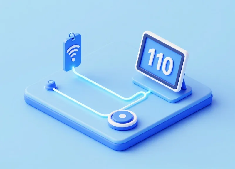 Isometric 3D model of an integrated retail security and electronics ecosystem.