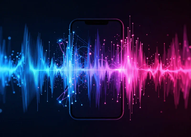 Abstract visualization of electromagnetic signal interference around electronic devices.