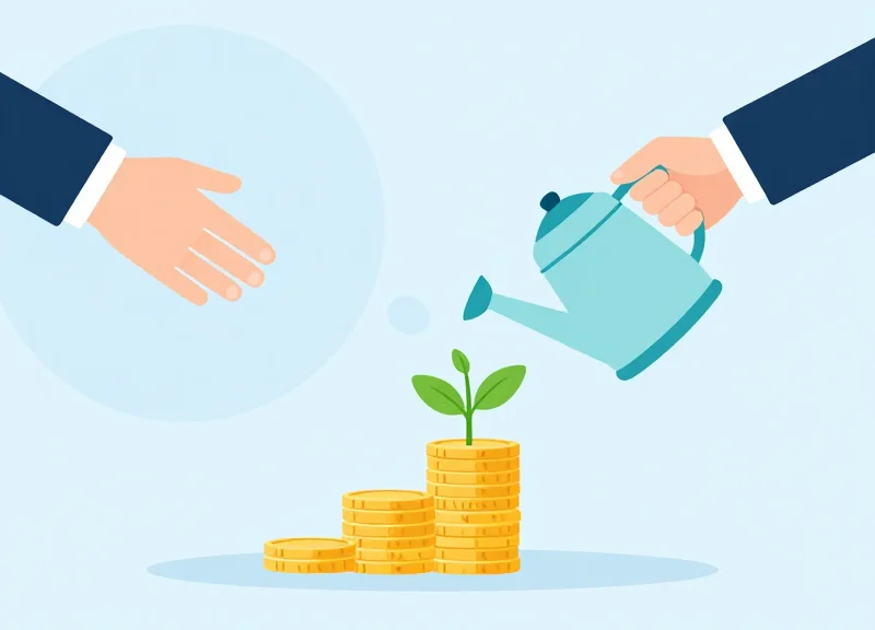 A flat vector illustration representing financial growth and return on investment in a business context.