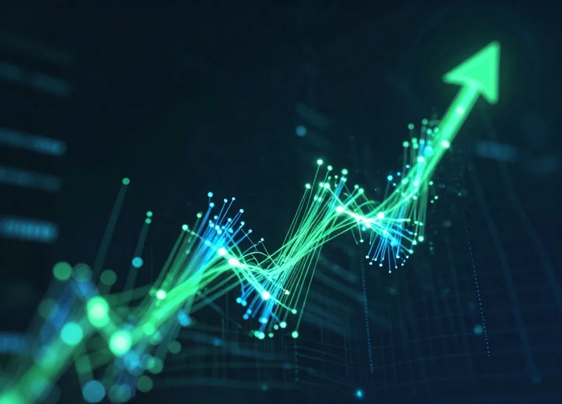 Abstract digital data flow representing real-time asset tracking