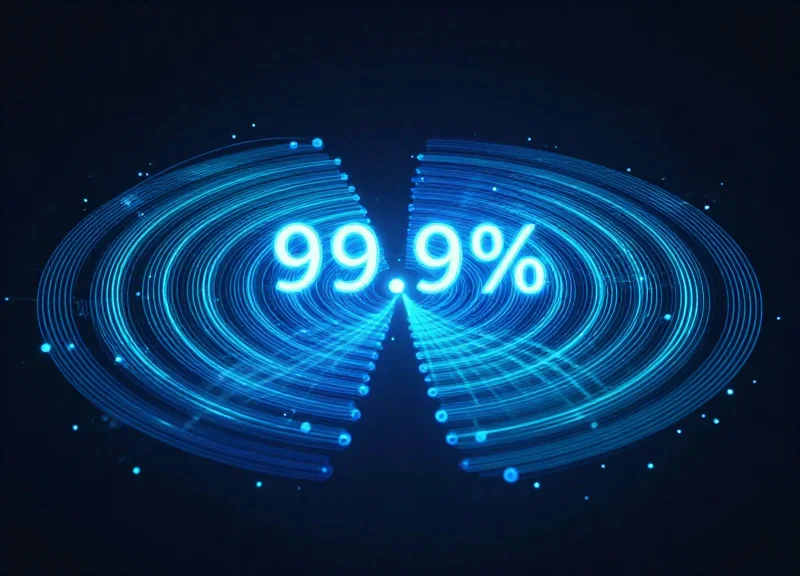 Abstract digital signal waves representing high detection reliability in retail security