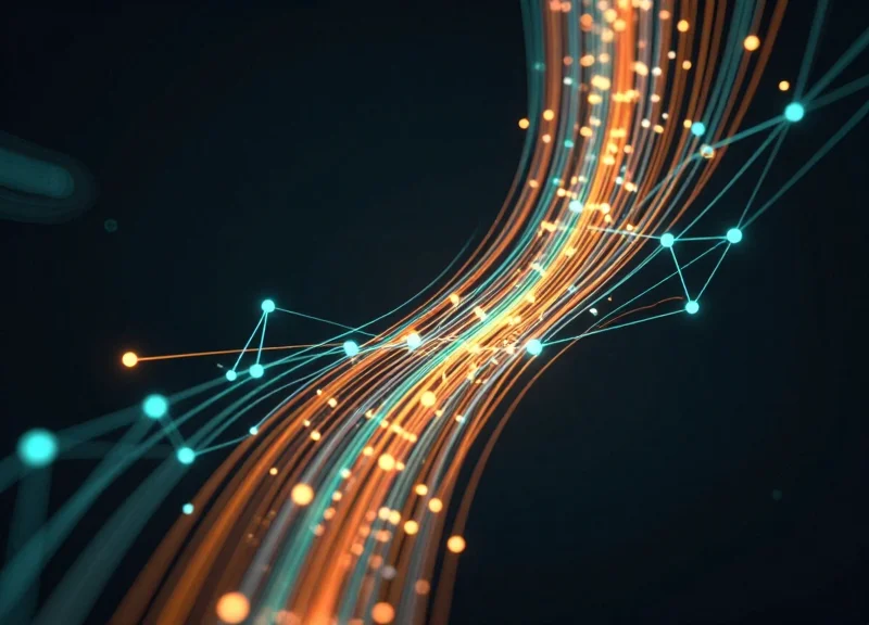 Abstract digital data visualization representing future growth in retail technology.