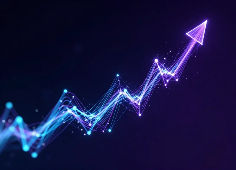 Abstract digital data visualization representing real-time inventory tracking.