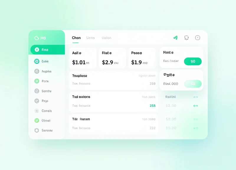 An abstract user interface mockup showing digital shelf labels and inventory management cards.