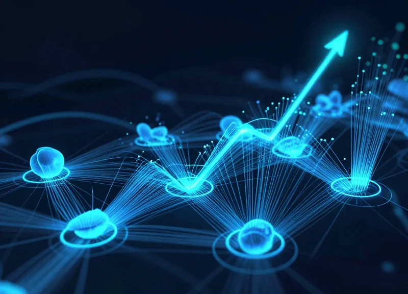 Abstract digital data streams representing RFID visibility in food tracking