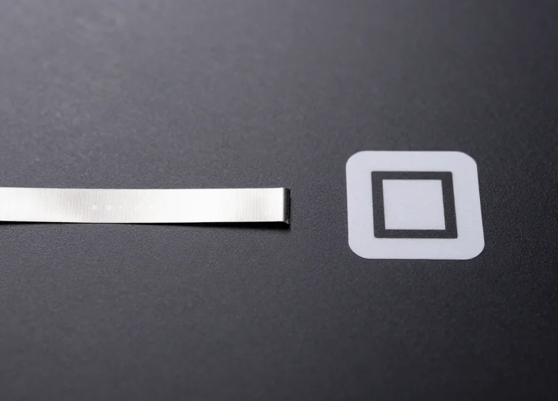 Comparison between EM strip labels and RFID square labels