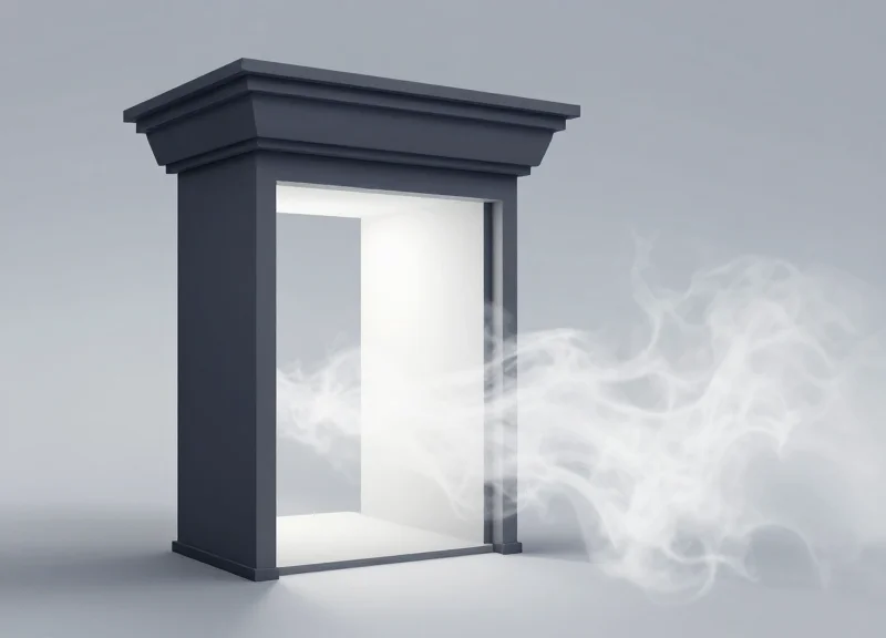Conceptual illustration showing the evolution from bulky security pedestals to invisible retail protection.