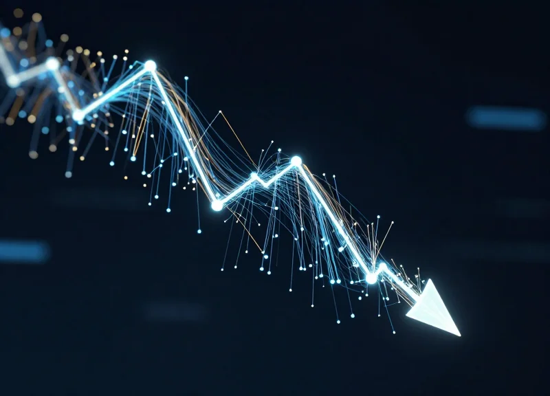 Abstract data visualization showing a significant reduction in retail shrinkage.