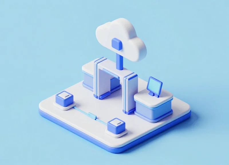 Isometric view of a retail system integrating RFID and EAS security technology.