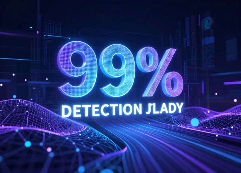 Abstract digital mesh representing high-accuracy security detection in a wide space.