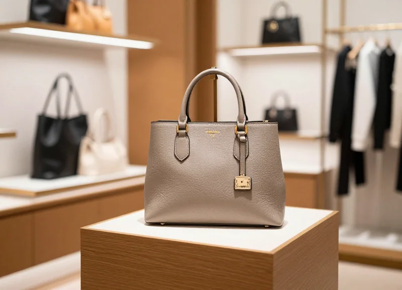 A luxury boutique interior showing discrete security integration for high-end merchandise.