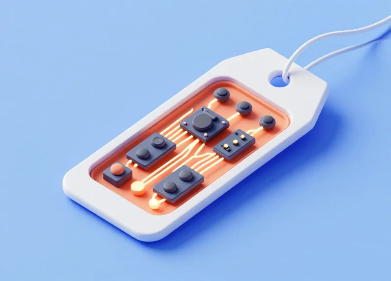Isometric 3D model of internal alarm sensor components