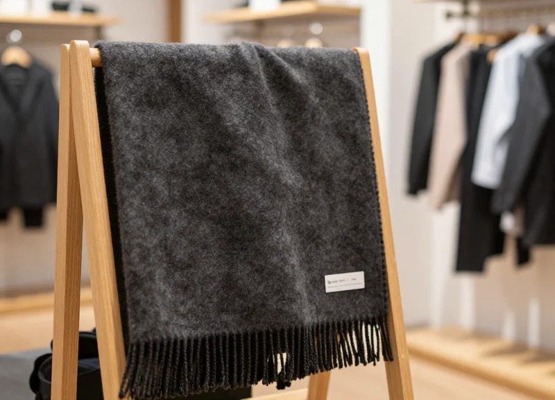Discreet security tag attached to a high-end designer accessory in a boutique
