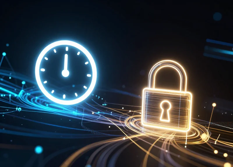 Conceptual visualization of speed and security balance for retail operations.