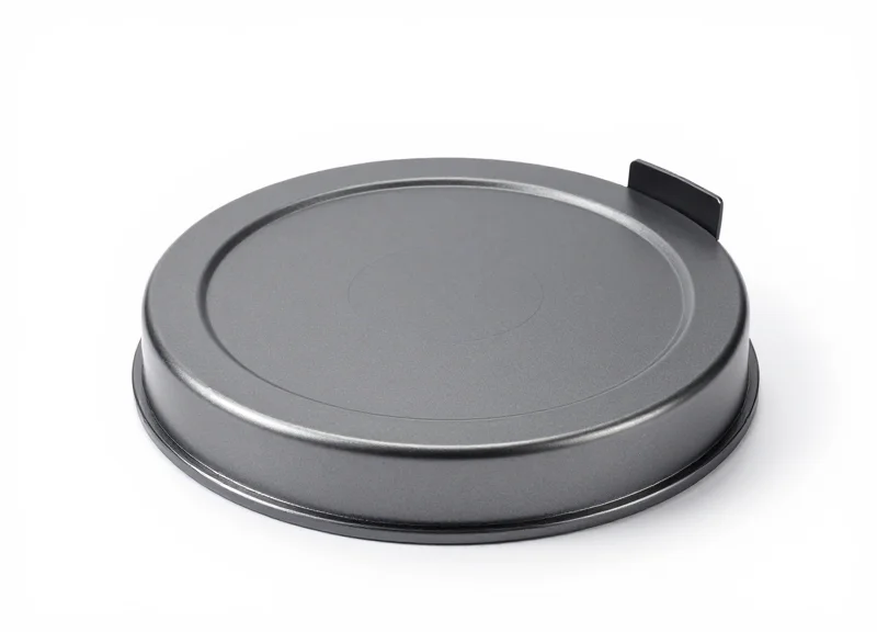 A close-up view of a high-tech EAS bottom protector for milk powder cans on a white background.
