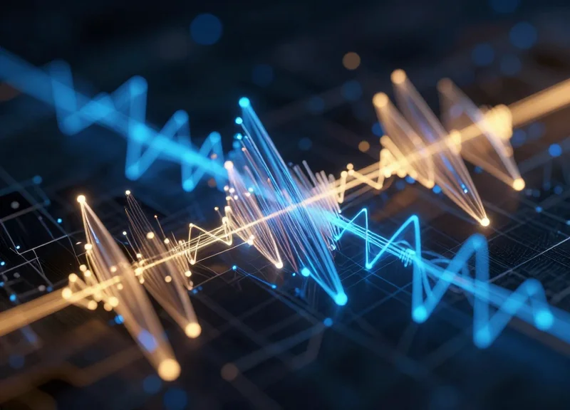 Abstract visualization of EAS radio frequency waves and signals