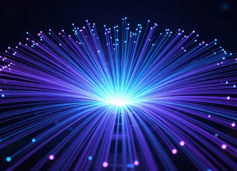 Abstract visualization of magnetic force fields and glowing energy nodes